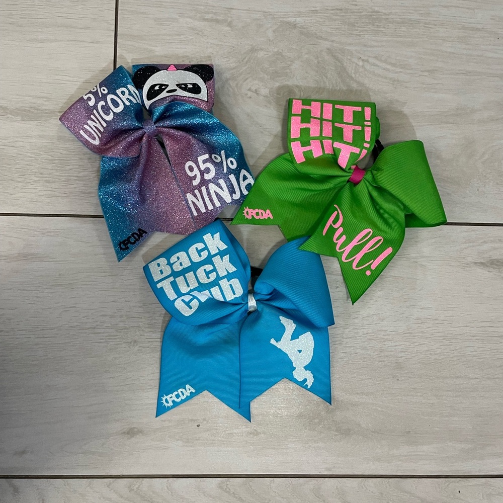 Colorful CFCDA Cheer bows